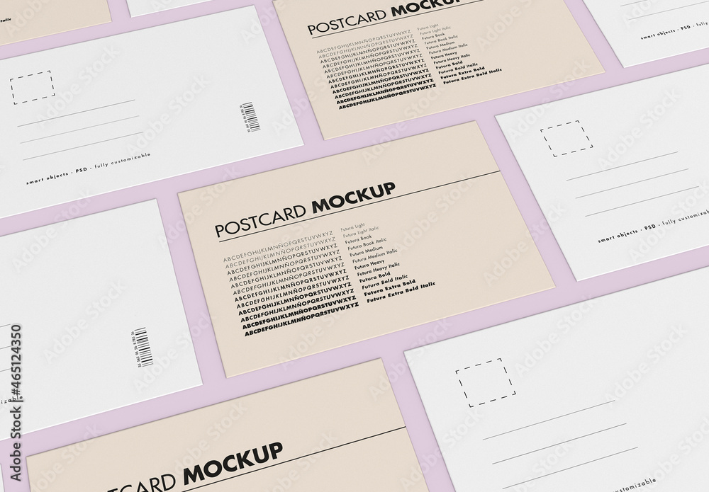 Postcard Mosaic Mockup Stock Template | Adobe Stock