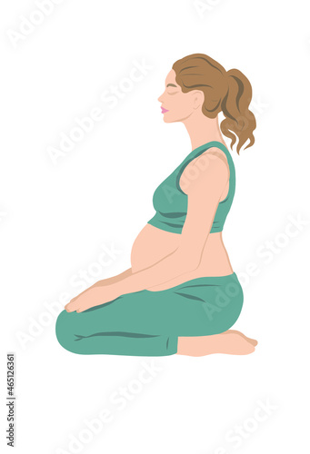 Yoga for pregnant women. Vector illustration