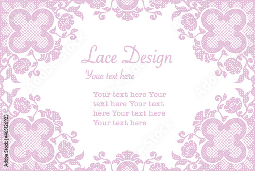 アンティークな模様のレースを使ったフレームデザイン素材。ベクター・イラスト