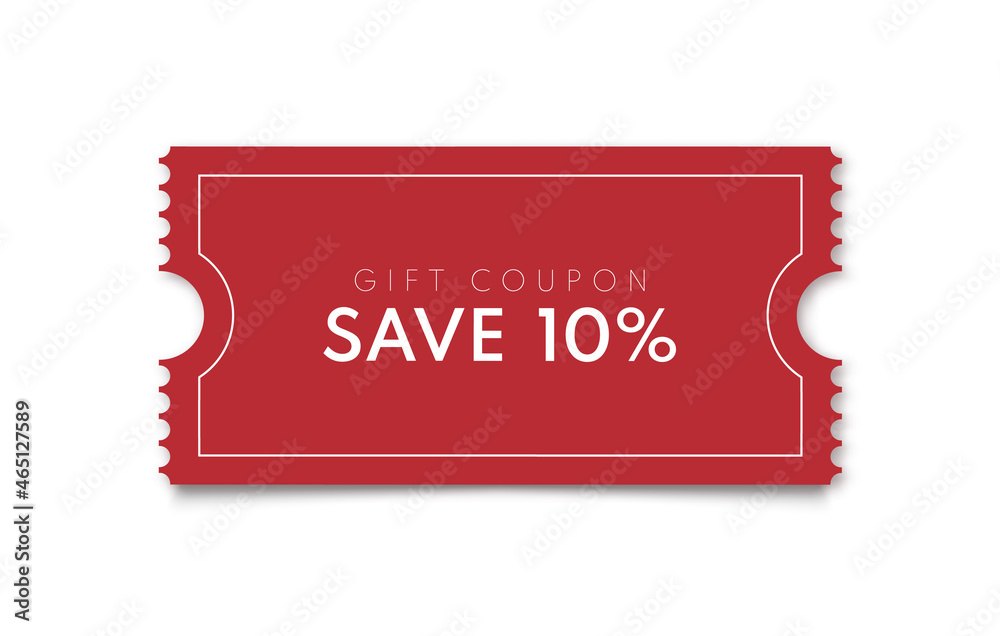 Vector coupon. Discount coupon template isolated. Vector ticket - obrazy, fototapety, plakaty 