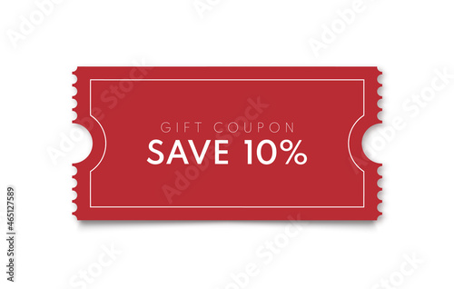 Vector coupon. Discount coupon template isolated. Vector ticket photo