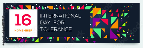 Creative design for (International Day for Tolerance), 16 November, Vector illustration.