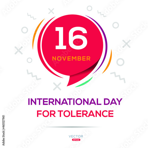 Creative design for (International Day for Tolerance), 16 November, Vector illustration.