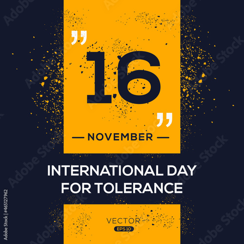 Creative design for (International Day for Tolerance), 16 November, Vector illustration.