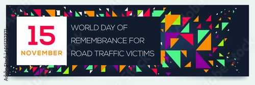 Creative design for (World Day of Remembrance for Road Traffic Victims), 15 November, Vector illustration.