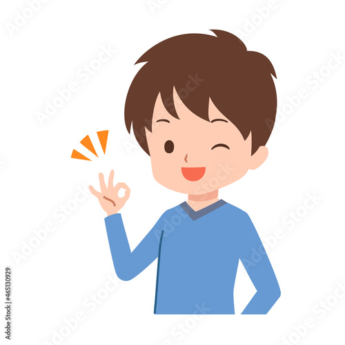 色々なポーズの私服の男性のイラスト