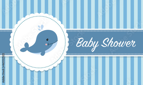 Baby Shower - Card with whale icon on it