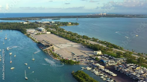 Aerial of Virginia Key flying toward Crandon Park photo