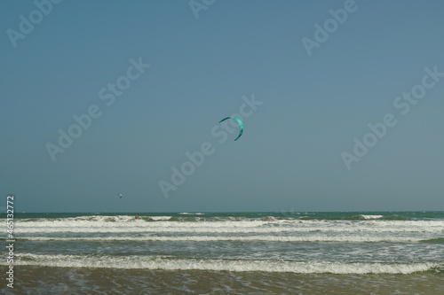 kite surfing in the sea