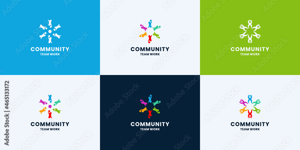 set of community logo design for group and team