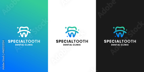 specialist dental health logo design. special tooth logo. dental care template