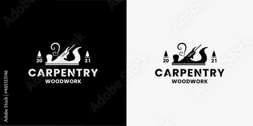 carpenter, carpentry industry logo design vintage for wood worker
