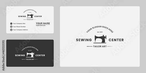 sewing center logo design vintage. tailor logo design labels