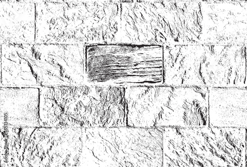 Black and white seamless pattern with light brick wall. Abstract vector texture in grunge style with realistic brickwork. Relief repeating background. Suitable for wallpaper, wrapping paper, or fabric