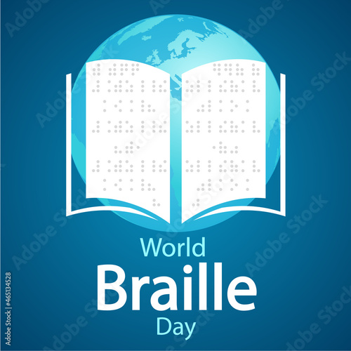 Book for World Braille Day, vector art illustration.