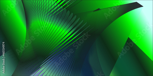 Abstract Green Background with Lines