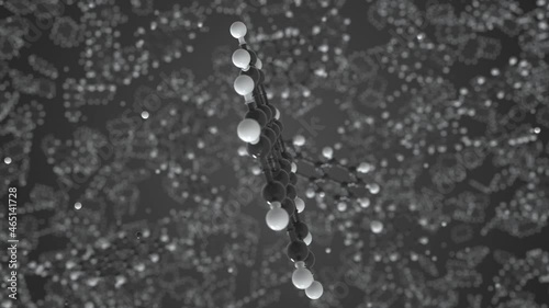 Perylene molecule made with balls, scientific molecular model. Looping 3D animation or motion background photo