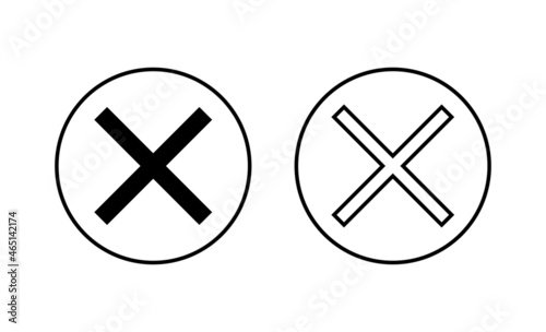 Close icons set. Delete sign and symbol. cross sign