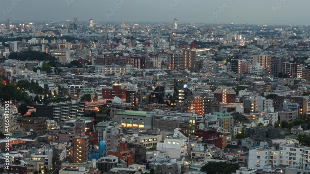 Time lapse day to night transition of Tokyo cityscape in Japan Time lapse day to night transition of Tokyo cityscape in Japan
