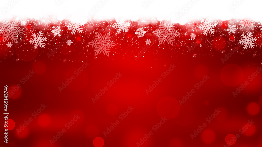 Abstract red winter background. Christmas holidays card.