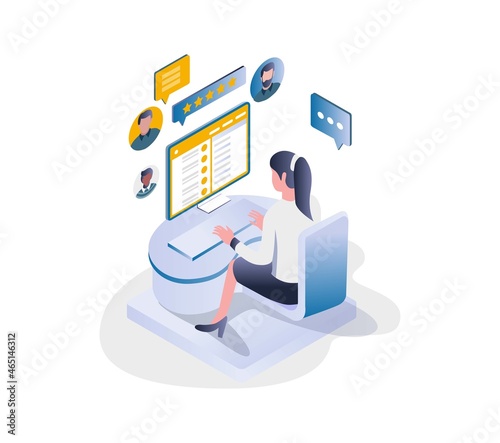 Woman working customer service