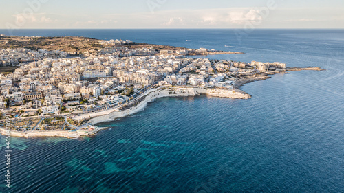 Aerial photograph of Marsaskala, Malta. photo