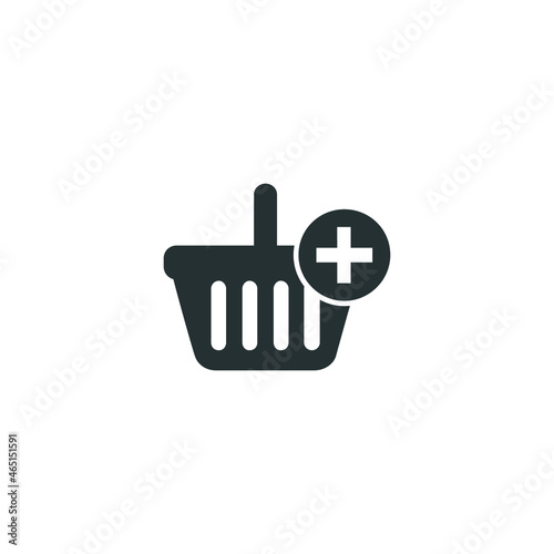 Store basket add plus icon vector