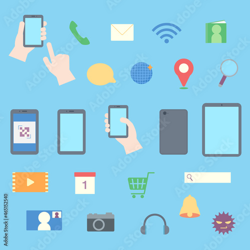 シンプルでかわいい電話のイラストセット