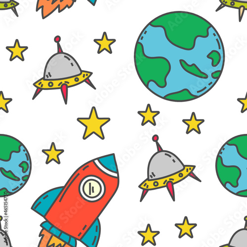  Space seamless pattern background