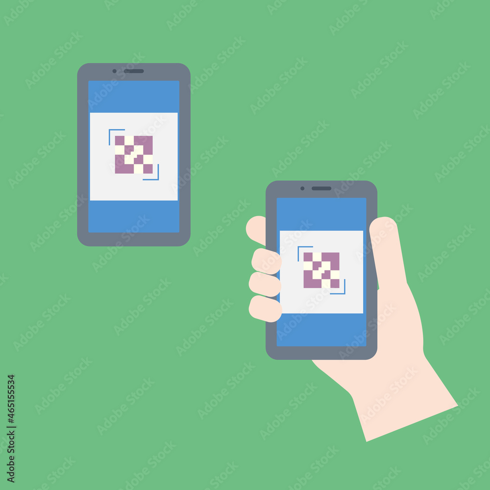 シンプルでかわいいQR決済のイラスト シンプルでかわいいQR決済のイラスト