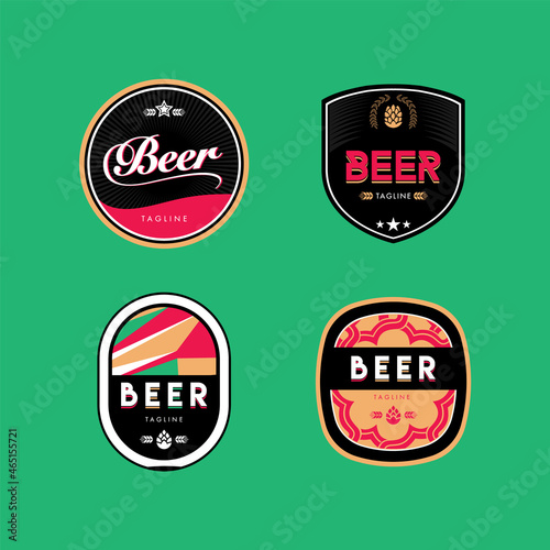 Simple and colorful beer labels template.