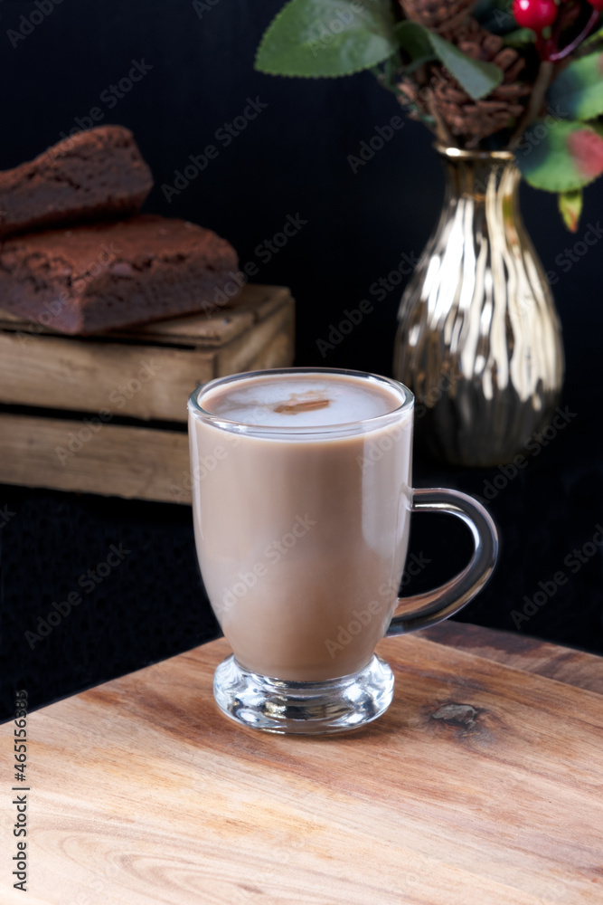 A cup of coffee and milk, selective focus. A cup of coffee and milk, selective focus.