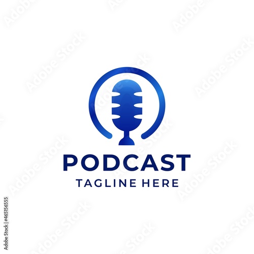 Podcast gradient logo vector image