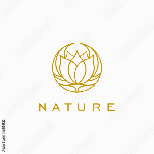 Circular Lotus Flower logo design inspiration