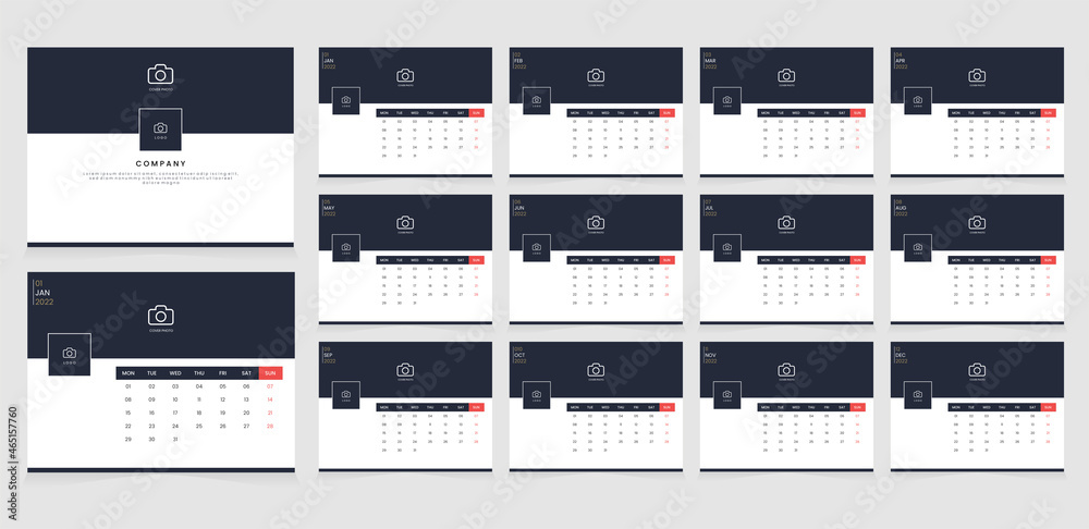 calendar with cover and profile in one set