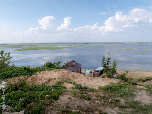 View of the Volga River from a hill near the village of Sviyazhsk, Russia photo