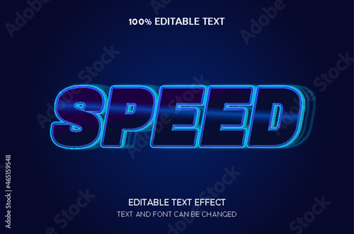 Speed 3 dimension editable text effect modern neon style