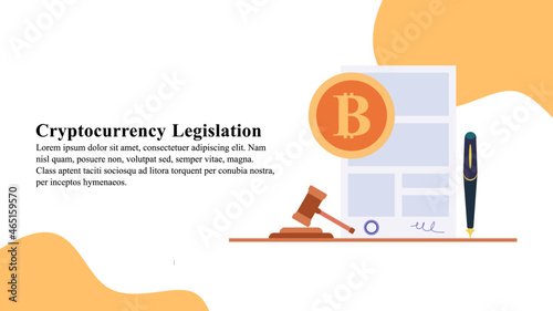 Illustration concept of Cryptocurrency Legislation.