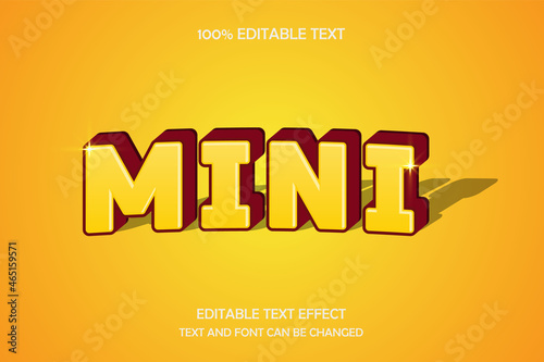 Mini 3 dimension editable text effect modern comic style