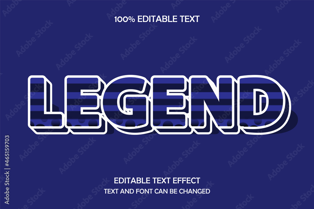 Obraz premium LEGEND 3 dimension editable text effect modern striped style