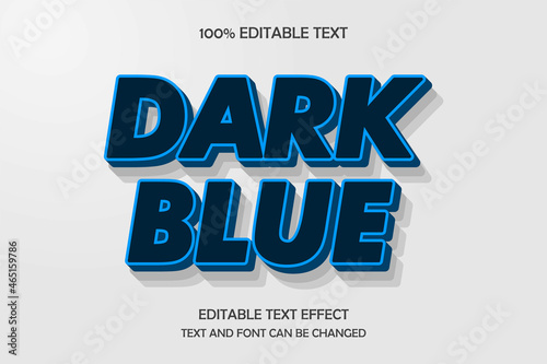 Dark blue,3d text efffect shadow style photo