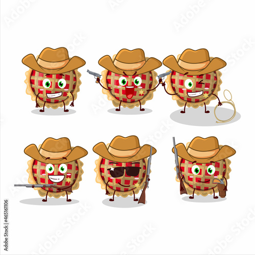 Cool cowboy apple pie cartoon character with a cute hat