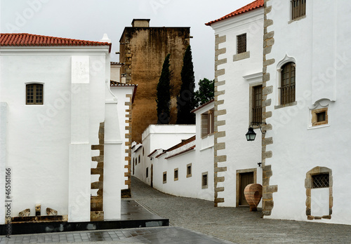 old street at Evora town, Portugal