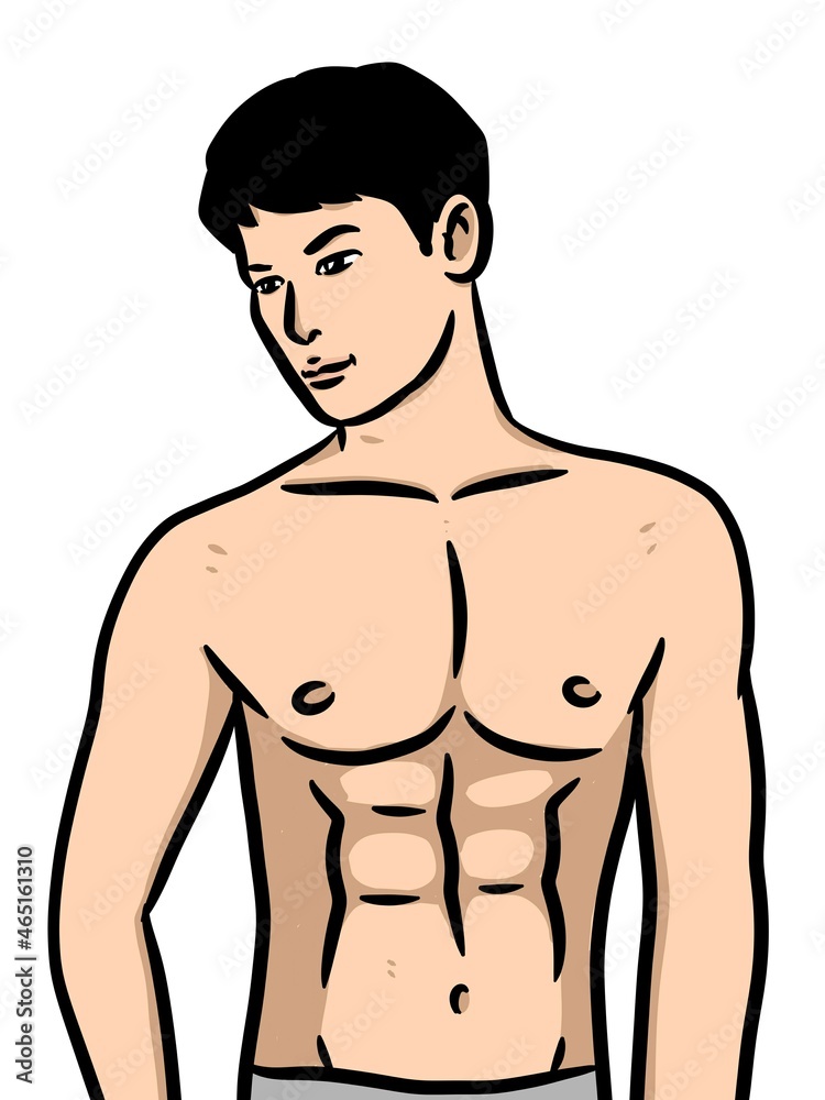 Fototapeta premium cute man cartoon on white background