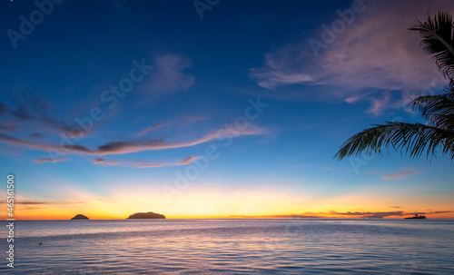 Sunset on the Gulf of Thailand looking west from Koh Chang island