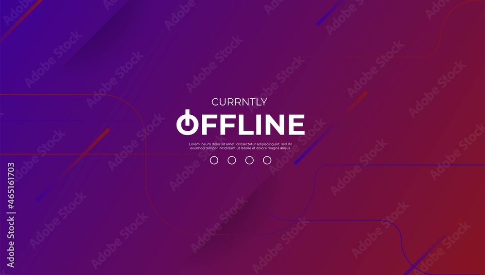 Currently offline twitch banner background vector template. Liquid geometric background with modern design.