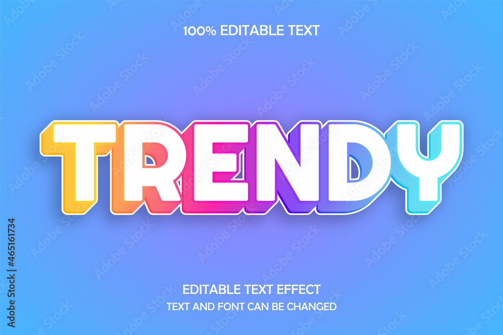 Trendy 3 dimension editable text effect modern shadow style