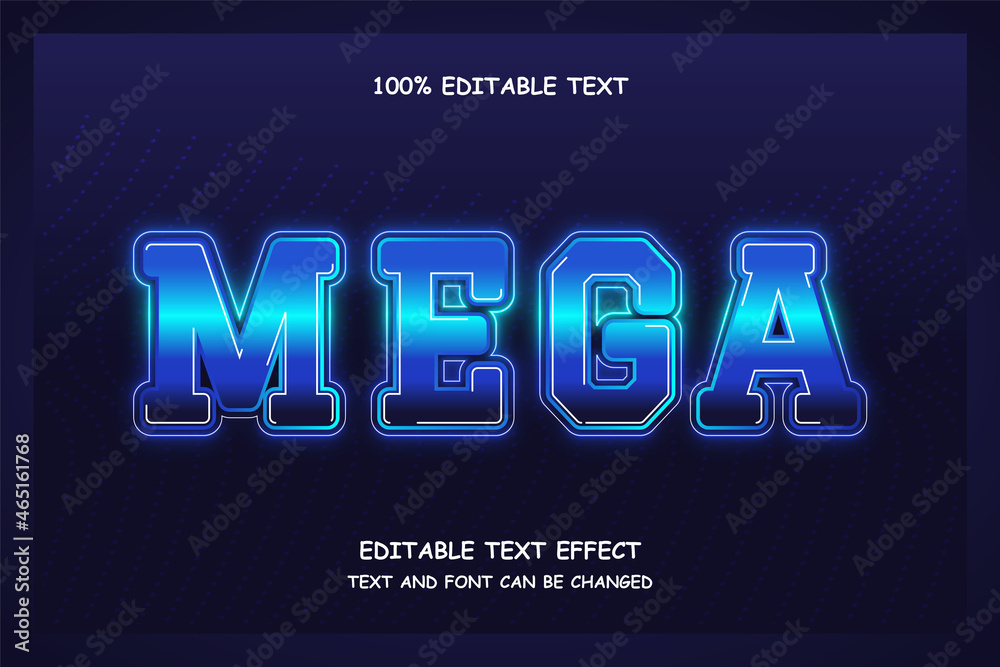 Mega 3 dimension editable text effect modern futuristic shadow style