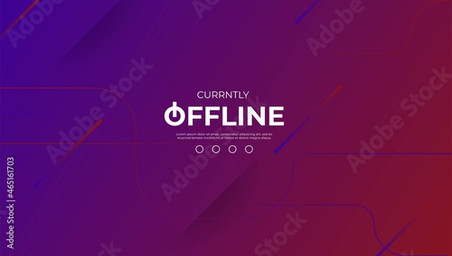 Currently offline twitch banner background vector template. Liquid geometric background with modern design.