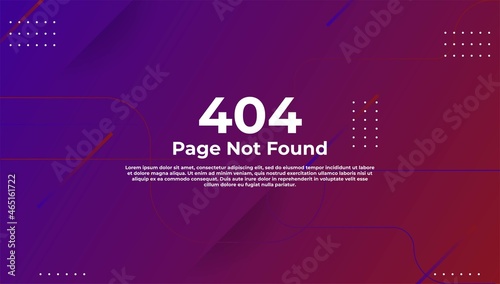 background design Error 404, page not found text. Cute gradient template, banner or website page